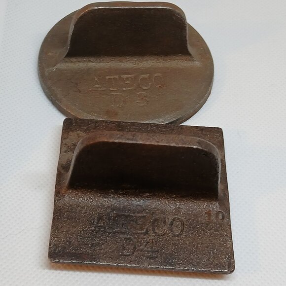 Vintage Antique Pair Ateco Cookie Press Pie Mold Cast Iron Baking Tools - Picture 4 of 14